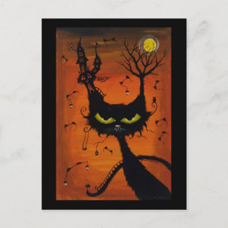 Svart kattgästgivargårdvykort vykort