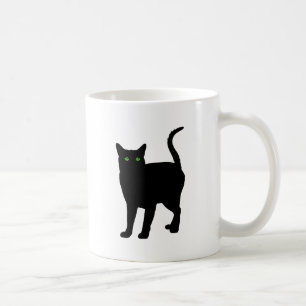 Svart kattgröntögon kaffemugg