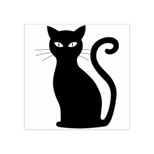 Svart kattgummi frimärke stämpel