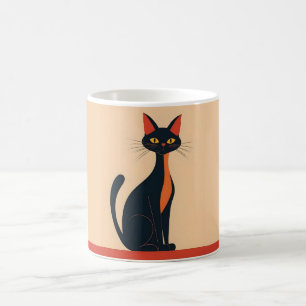 Svart katthalt för popkonst kaffemugg