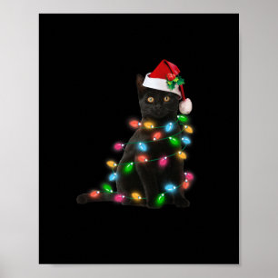 Svart kattjristmas, lätt rolig kattlover poster