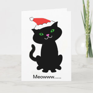Svart kattjulkort helgkort
