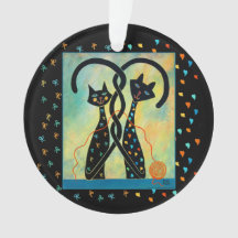 Svart kattjulprydnad