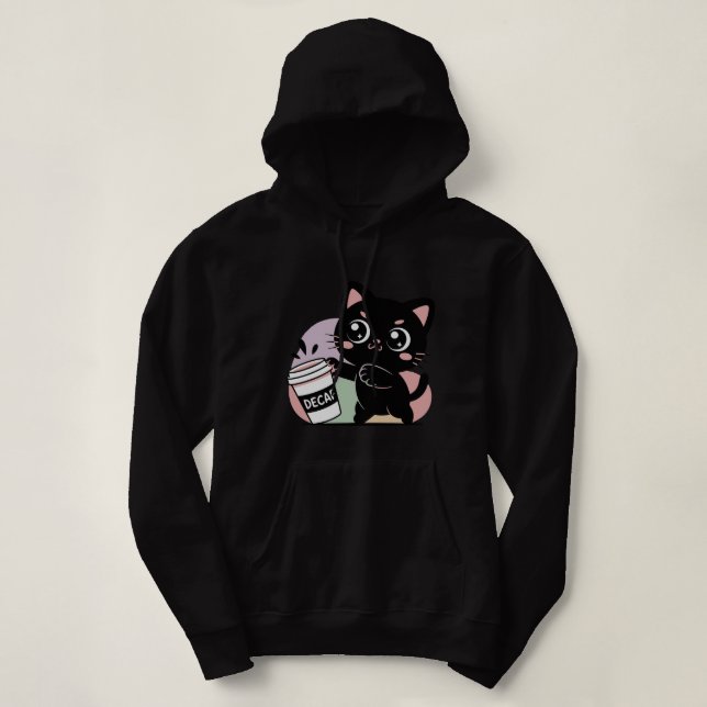 Svart kattkaffe ( avkoffein ) t shirt (Design framsida)