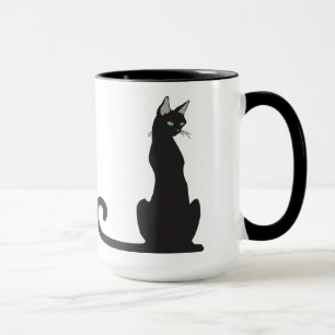 Svart kattkaffe Mugg
