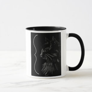 Svart kattkaffe mugg