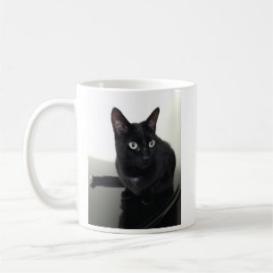 Svart kattkaffekopp kaffemugg