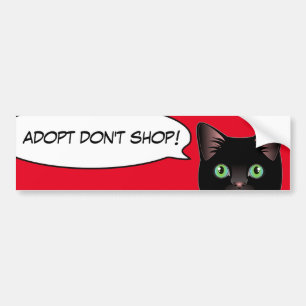Svart kattkärlek adopterar en skyddkatt! bildekal
