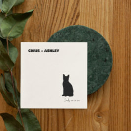 Svart kattkattunge Cocktail Napkin för bröllop Pappersservett