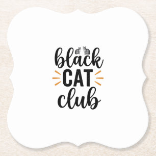 Svart Kattklubb Vintage Kattälskare Vektordesign_1 Underlägg Papper