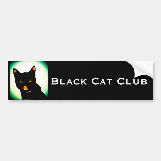 Svart kattklubbbildekal bildekal (Framsidan)