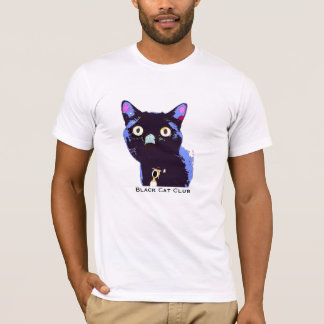 Svart kattklubbt-skjorta tee shirt