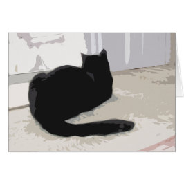 Svart kattkort hälsningskort