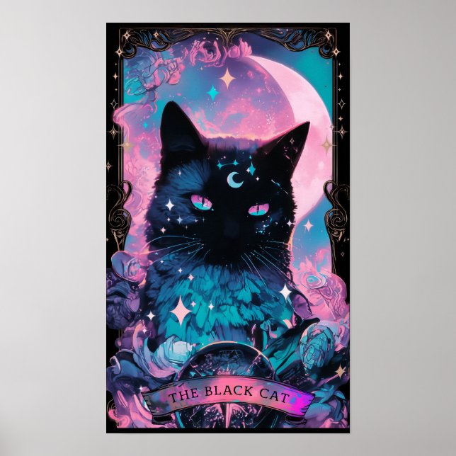 Svart kattkort Poster (Framsidan)