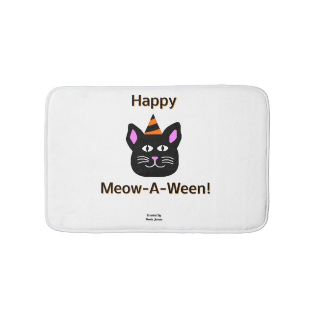 Svart kattkött-A-Ween Bath Mat Badrumsmatta (Framsidan)