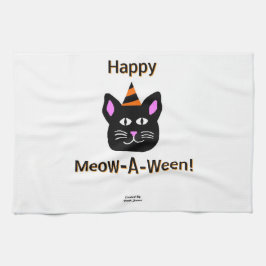 Svart kattkött-A-Ween-kökshandduk Kökshandduk