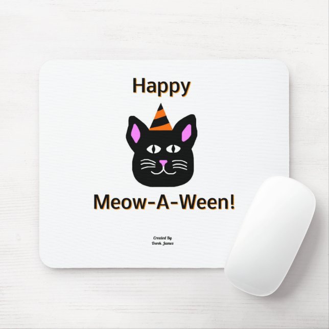 Svart kattkött-A-Ween-musknapp Musmatta (Med mus)