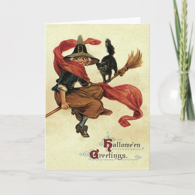 Svart kattkvast för häxa kort (Framsida)