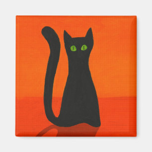 Svart kattmagnet magnet