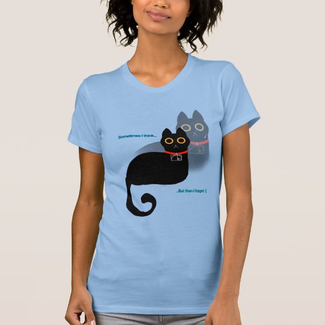 Svart kattminne T-Shirt (Framsida)