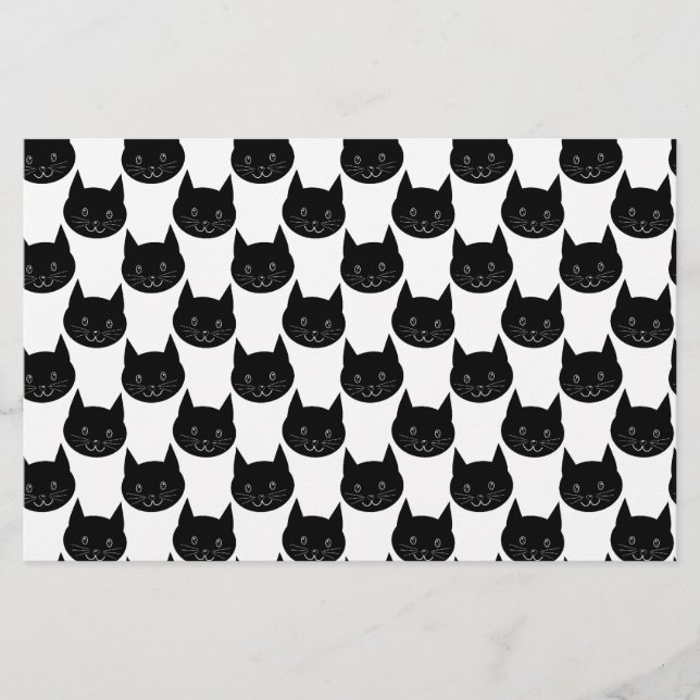 Svart kattmodell brevpapper (Framsida)