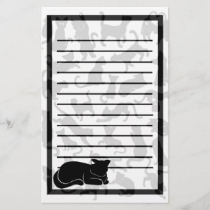 Svart kattmönster brevpapper