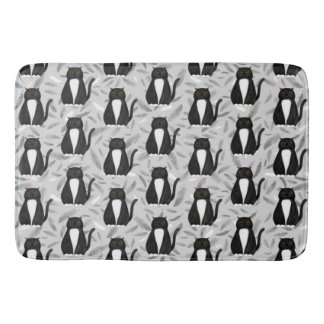 Svart kattmönsterbadmatta badrumsmatta