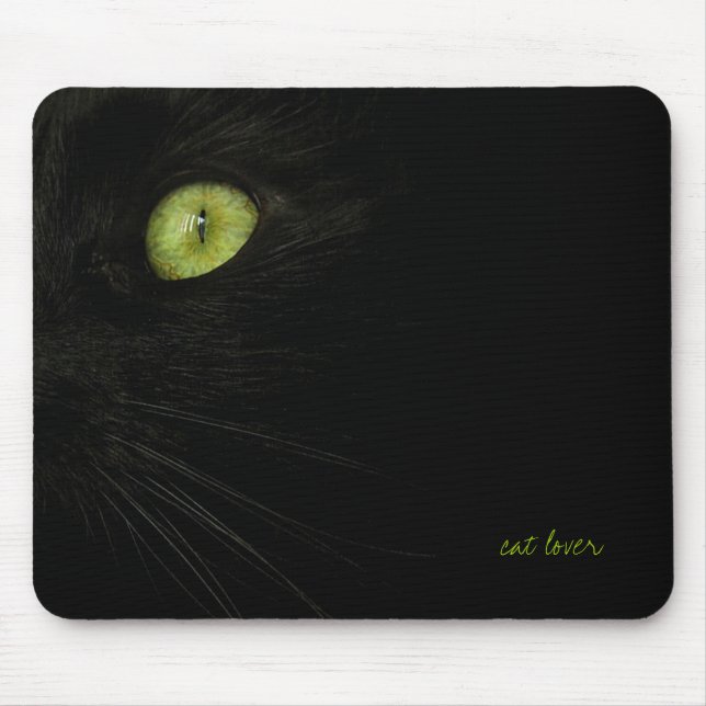Svart kattmousepad musmatta (Framsidan)