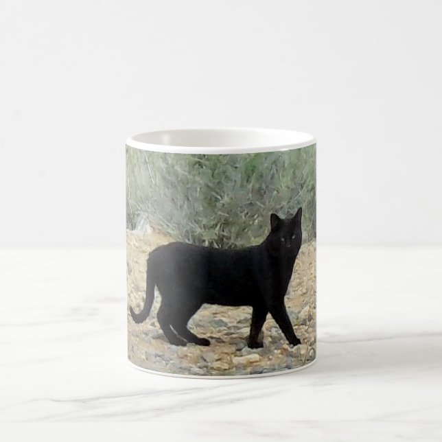 Svart kattmugg kaffemugg (Center)