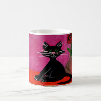 Svart kattmugg kaffemugg