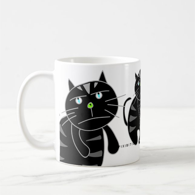 Svart kattmugg kaffemugg (Vänster)