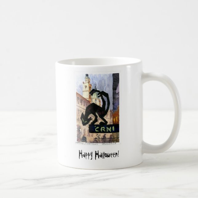 Svart kattmugg kaffemugg (Höger)