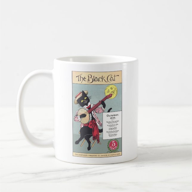Svart kattmugg kaffemugg (Vänster)