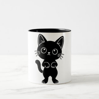 Svart kattmugg Två-Tonad mugg