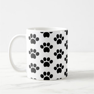 Svart kattpaj utskrift söt på vit hund kaffemugg