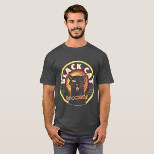 Svart kattposter fet etikett Tee - Retro (Unisex)