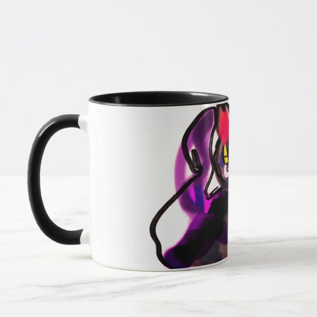 Svart kattpumpa mugg (Vänster)