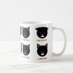 Svart kattPunny Halloween mugg