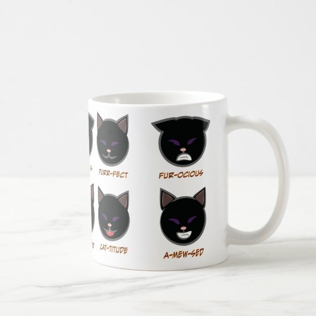 Svart kattPunny Halloween mugg (Höger)
