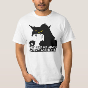 Svart kattrådgivninghumor tee