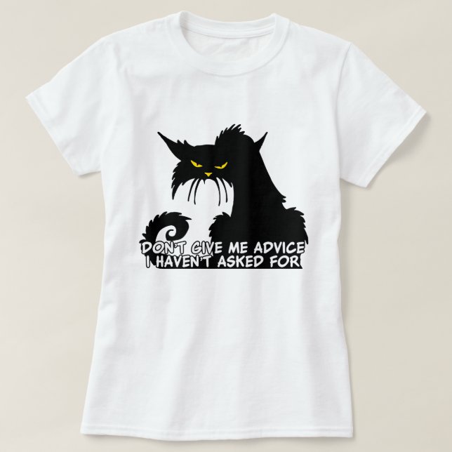 Svart kattrådgivningordstäv tee shirt (Design framsida)