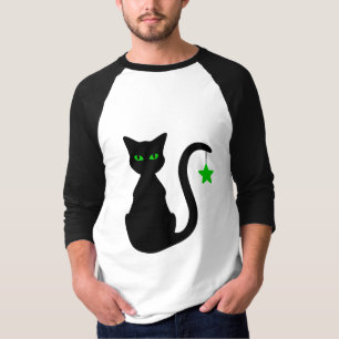 Svart kattRaglanT-tröja T-shirt
