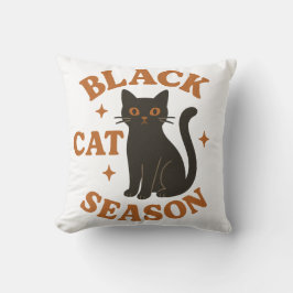 Svart kattsäsong kudde