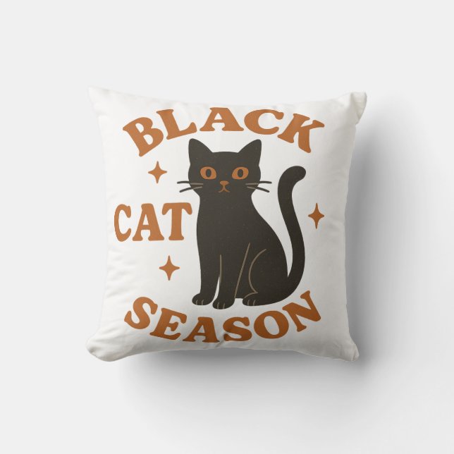 Svart kattsäsong kudde (Framsida)