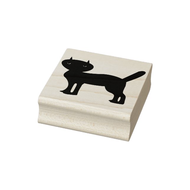 svart kattsilhuette art frimärke stämpel (Stämpel)