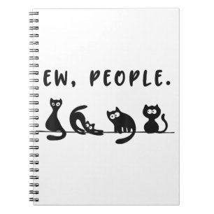 Svart kattskjorta, roliga kvinnor... nya människor anteckningsbok