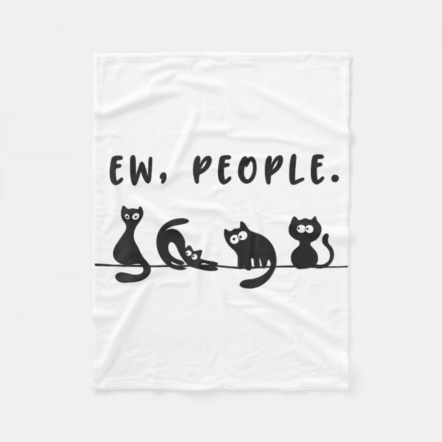 Svart kattskjorta, roliga kvinnor... nya människor fleecefilt (Framsidan)