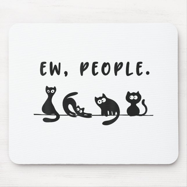 Svart kattskjorta, roliga kvinnor... nya människor musmatta (Framsidan)