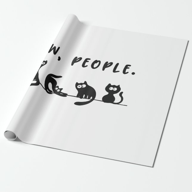 Svart kattskjorta, roliga kvinnor... nya människor presentpapper (Utrullad)