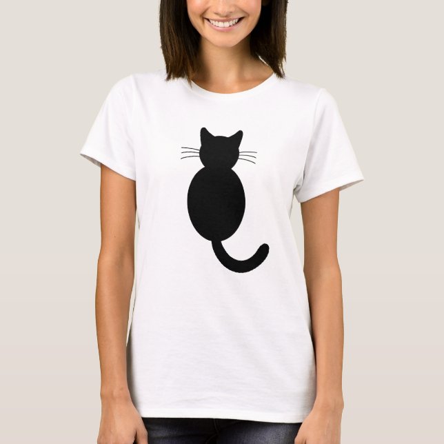 Svart kattskjorta t-shirt (Framsida)